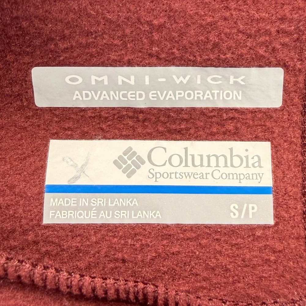 Columbia Womens Omni-Wick Pullover Hoodie Maroon Burgundy Fleece S Thumbholes - Picture 2 of 8